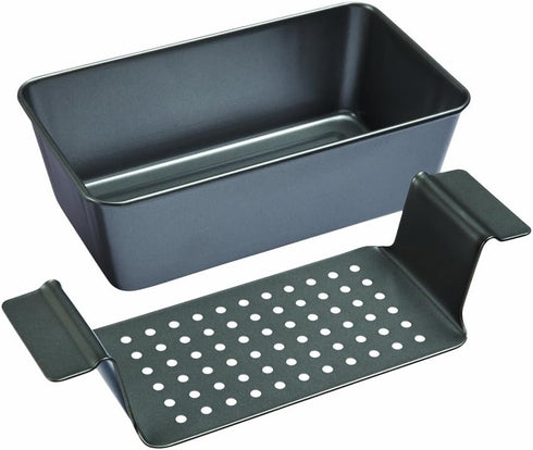 Chicago Metallic 2-Piece Healthy Meatloaf Pan, Professional Grade Non-Stick Carbon Steel, 12.2 inch