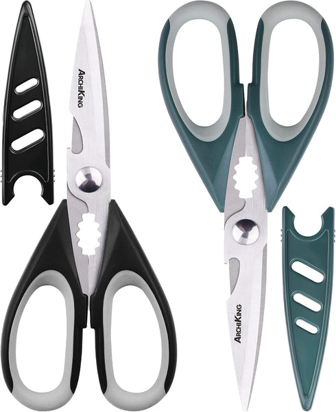Kitchen Shears & Cooking Scissors, Professional Stainless Steel Sharp Blades for Food, Meat, Poultry