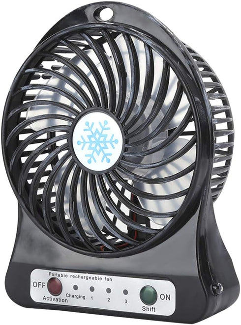 CCYLEZ Mini Table Fan - 3 Speed Adjustable USB Rechargeable Fan for Baby Bed, Car Seats, Summer Gift (Black)