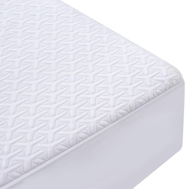 MERITLIFE Premium Waterproof Mattress Protector, Queen Size Cooling Bed Pad Cover, Soft Breathable, Vinyl Free, White