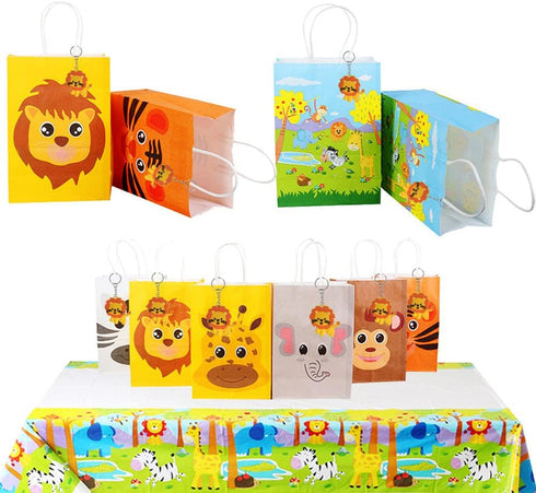 24 Pack Lion Keychains, Safari Animal Keychains for Jungle Safari Party Favors and Rewards