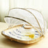 BESTCHANCEUS Hand Woven Bamboo Food Serving Tent Basket - Dustproof, Bug Proof, Rectangle 34CMx29CM for Meals