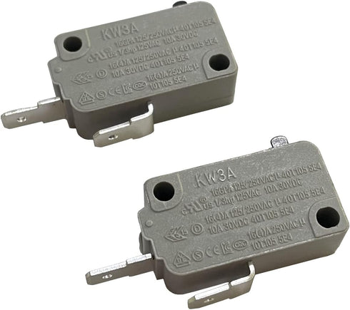 KW3A Microwave Oven Door Interlock Switch, 16A 125VAC/250VAC Replacement Part (2 Normally Open)