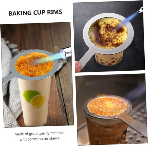 2 Pcs Milk Tea Baking Rings, Stainless Steel Protective Circle for Tea Cup Accessories