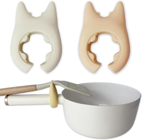 Spoon Rest for Cooking: 2pcs Silicone Adjustable Wok Spatula Holder for Pot Boil Over Spill Stopper Kitchen Gadgets