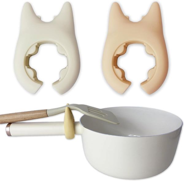 Spoon Rest for Cooking: 2pcs Silicone Adjustable Wok Spatula Holder for Pot Boil Over Spill Stopper Kitchen Gadgets