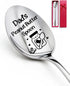 Dad's Peanut Butter Spoon, Funny Engraved Stainless Steel Dessert Spoon for Peanut Butter Lovers