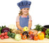 Set, 2 Kids Apron and Chef Hat Adjustable Cotton Child Aprons with Pockets Cute Girls Boys Kitchen Bib Aprons