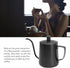 Pour Over Coffee Kettle - Stainless Steel Gooseneck Spout Coffee Tea Pot, 350ML Black with Lid