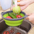 2 Pack Kitchen Foldable Silicone Strainer Colanders - Collapsible with Handles, Space-Saver for Draining Pasta,