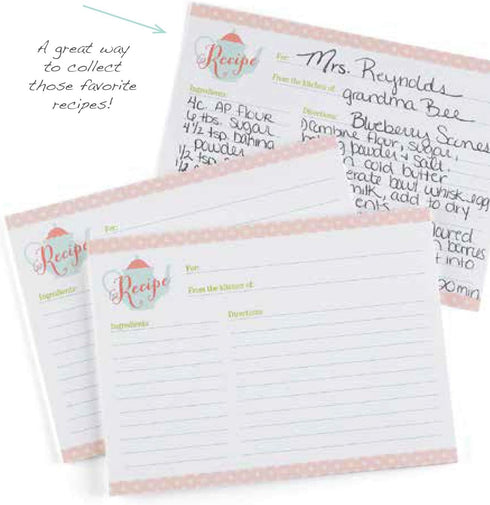 Recipe Cards, 6.25 x 4.675-Inch, for Tea Time