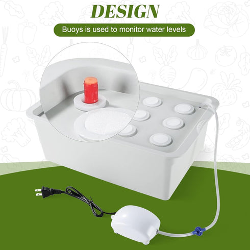 12 MAOPINER Indoor Hydroponic Grow Kit with Bubble Stone, Sites (Holes) Bucket, Air Pump, Sponges - Best Indoor Herb