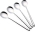 Stainless Steel Long Handle Soup Spoons, Korean Round Handle, Set of 4