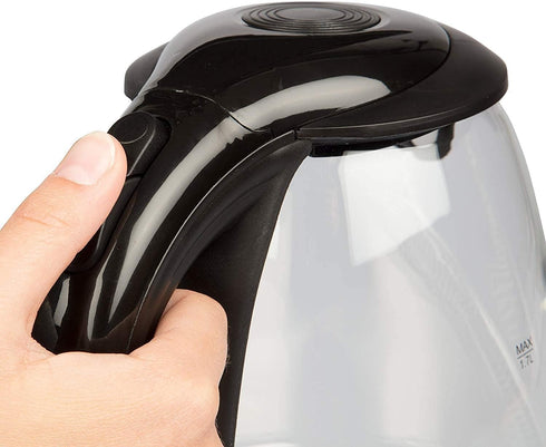 Stainless Steel Electric Water Kettle, 1.7 Liter Fast Heating with Auto Shut-Off, Cordless, Black
