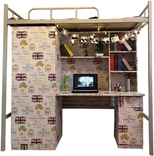 LovingWay Vintage Britan Style Shelf and Drawer Liner - 17.7x177 Inch Waterproof Paper for Home School Desk