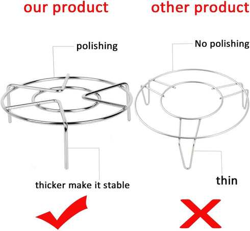 Steam Rack, Steaming Rack Stand, Heavy Duty Stainless Steel Multi-function (5.9" Diameter X2" High)