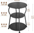 3-Tier Round Side Table for Small Spaces, Wood Bedside Round End Tables for Living Room, Nursery, Corner, Office