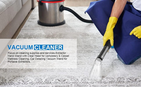 Universal Extractor Attachment for Carpet Cleaning & Auto Detailing, Clear with 3 Adapters for Shop Vacs 2-1/2",