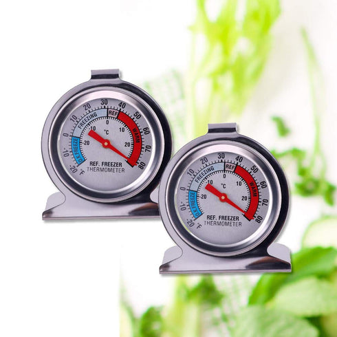 Aulufft Refrigerator Freezer Thermometer, 6 Pack Classic Series Large Dial Internal Temperature Gauge for Kitchen