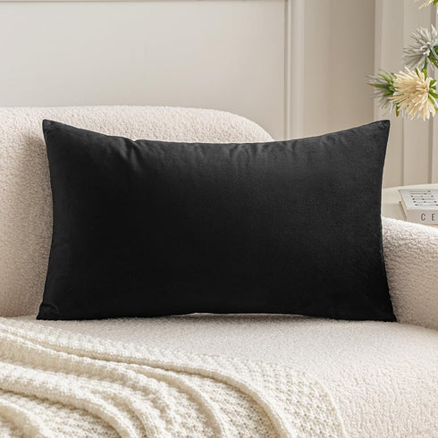 MIULEE Velvet Pillow Cover - Soft Luxury Decorative Throw Pillow Cover, Single Rectangle Cushion Case for Couch, 12x20