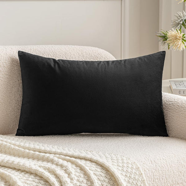 MIULEE Velvet Pillow Cover - Soft Luxury Decorative Throw Pillow Cover, Single Rectangle Cushion Case for Couch, 12x20