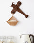 Vinoil Kids Coat Rack Wall Mount, Airplane-Shaped Wooden Wall Coat Hooks for Kids, Cute Walnut Coat Hanger Heavy Duty