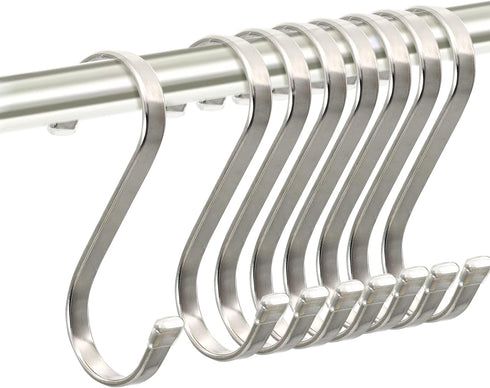 Heavy Duty Stainless Steel S Hooks for Hanging Pots, Kitchenware, Utensils, Clothes, Bags, Cups, Towels - 3.7 inch, 8