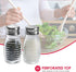 Home Basics Beehive-Style Glass Salt and Pepper Shakers (Silver) - 2 Piece Set with Easy Screw On Lids