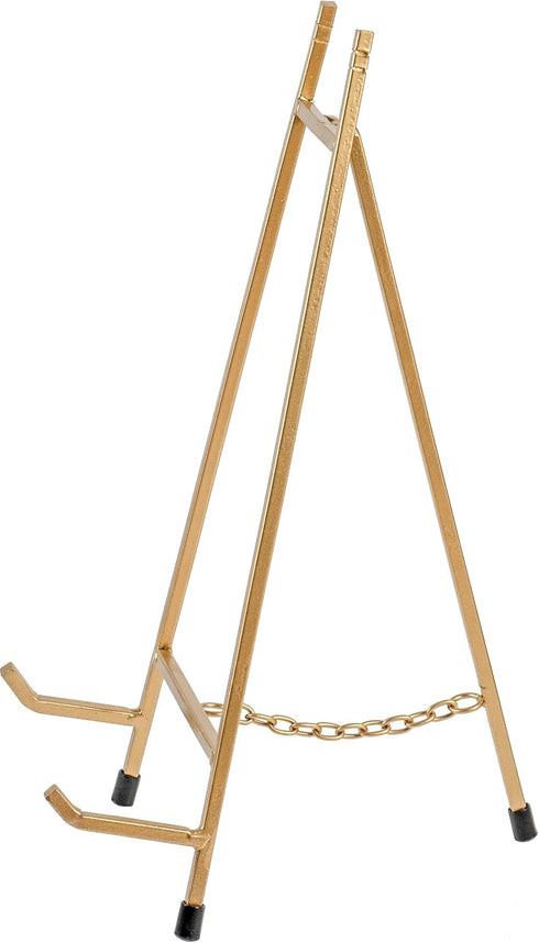 Red Co. 13” Tall Gold Modern Metal Tripod Plate Stand and Art Holder Easel