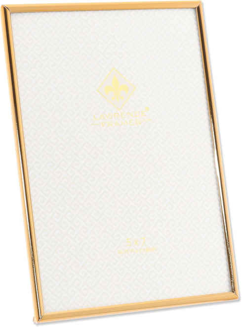 Lawrence Frames 5" W x 7" H Simply Gold Metal Picture Frame, 670057