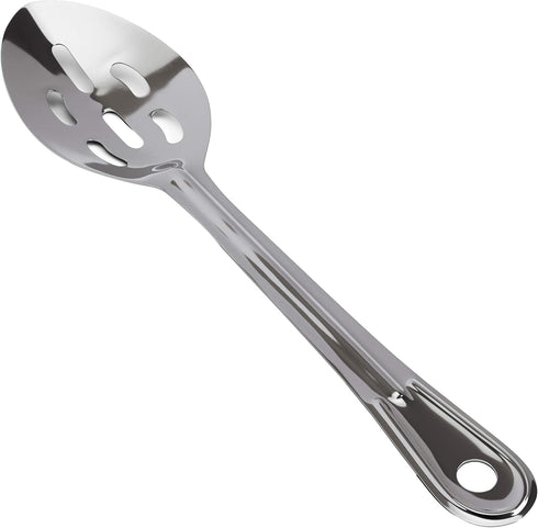 Super Strong Ergonomic 11 in Serving Spoon 1 Pk, Slotted Stainless Steel Spoon for Cooking, Baking, and Basting
