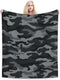 Perinsto Grey Black Camouflage Throw Blanket Ultra Soft Warm All Season Military Camo