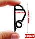 Decor(Pack 60, Upgraded String Light Siding Clips Sliding Hooks Light Hanging Hooks Outdoor Weatherproof Plastic Clips