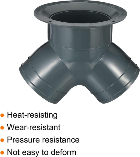 PATIKIL 3 Way Duct Splitter, 3"x3"x4" Y Reducer Connector for Air Vent Duct Hose, Grey Flange for HVAC Systems