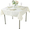 Cupuamon Square Tablecloth 52x52 inch - Washable Polyester Fabric for Wedding Party Dining Banquet Decoration, Ivory