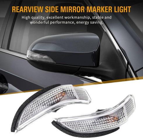 GZYF 1 Pair Rearview Side Mirror Marker Light Turn Signal Indicator Light Replacement Fits for Toyota Avalon Corolla Prius Venza by GZYF