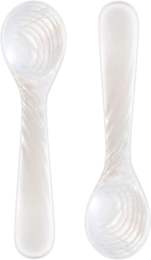 Set of 2 Caviar Spoons, Mother of Pearl Shell Spoon for Caviar, Egg, Ice Cream, Restaurant Serving
