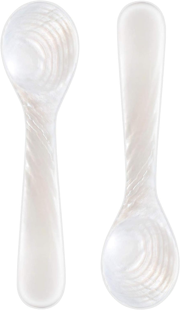 Set of 2 Caviar Spoons, Mother of Pearl Shell Spoon for Caviar, Egg, Ice Cream, Restaurant Serving