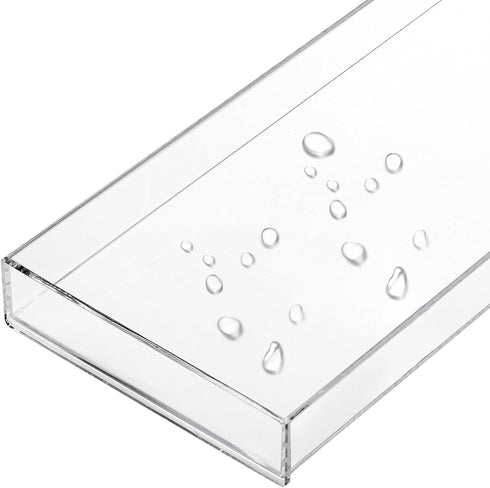 Peohud 3 Pack Acrylic Bathroom Trays, Clear Vanity Tray for Decorative Countertop Organizer, 12 x 5.1 x 1.2 Inches