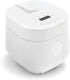 GreenLife 4-Cup Digital Rice Cooker, PFAS & PFOA-Free, Removable Ceramic Pot, Touch-screen, White