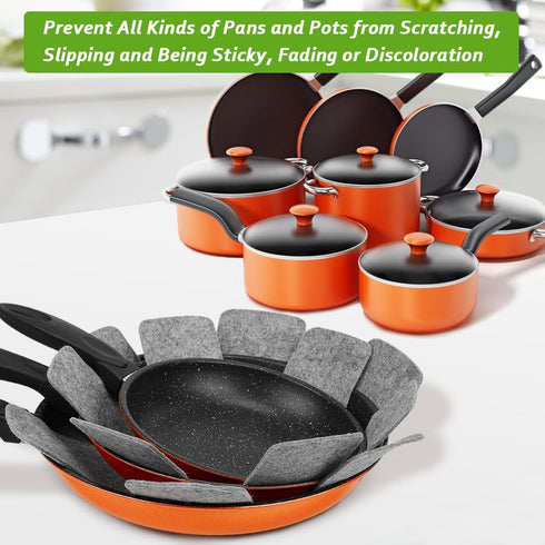 BOYAN Pot and Pan Protectors, Set of 12, Cookware Dividers Pads for Protecting and Separating Pots