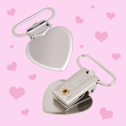 Marrywindix 20pcs Silver Suspender Clips Heart Shaped Metal Holder Clips for Mattress Pad Cover Sofa Cushion