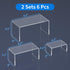 2 Sets,3 -8.4"x6.3"x4.3" NIUBEE Acrylic Display Risers Stand Steps Clear Riser Shelf Showcase for Amiibo Funko POP