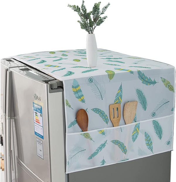 Refrigerator Dust-Proof Cover, Washing Machine Cover, PEVA Material Waterproof with Storage Pockets, Multi-Purpose
