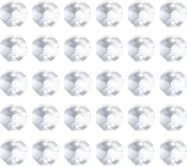 PATIKIL K9 Crystal Octagon Beads 2 Holes Pendants, 60 Pack 10mm Chandelier