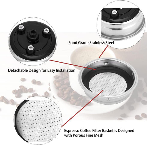 Watris Veiyi Detachable Coffee Filters Basket, 1 Cup 51mm Stainless Steel Reusable Strainer