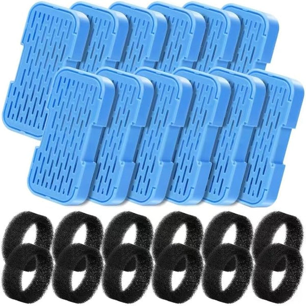 UIOOQ Official Cat Water Fountain Filters, 24 Pack (12 Filters + 12 Sponges),