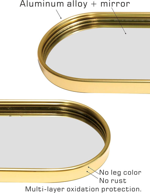 Perfum Trays,Gold Mirror Tray,Vanity Decorative Tray,Non Slip Stone-Shaped Perfume Organizer