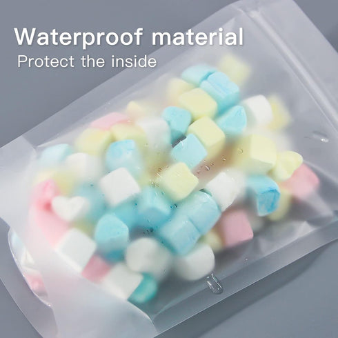 100 Pcs Resealable Bags, 3.9" x 5.9" Matte Stand Up Food Bags for Packaging Products, Herbs, Snacks, Tea, Spices