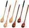 Wooden Spoons for Cooking: Long Handle Mixing, Stirring, Seasoning Spoons for Baking, Set of 6